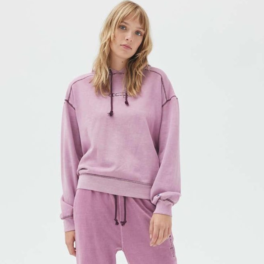 NWT Champion Vintage Dye Hoodie Sweatshirt Purple from Urban Outfitters